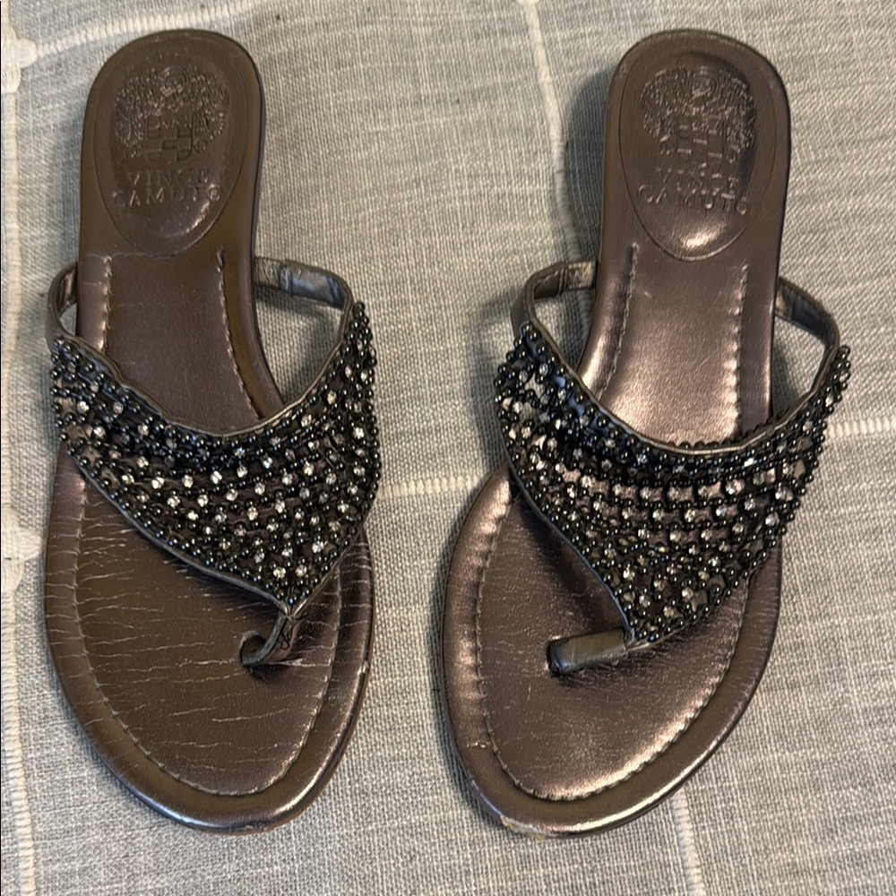 Elegant Black Beaded Women's Sandals